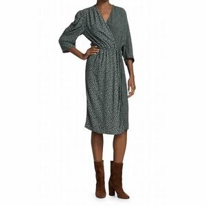 See by Chloe Floral & Dot Green Wrap Dress | Size 44 (Euro) Medium (US)